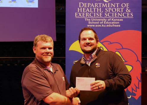 Nathaniel Marshell 2024 George Lottes Family Award for Staff in HSES with Dr. Jordan Bass