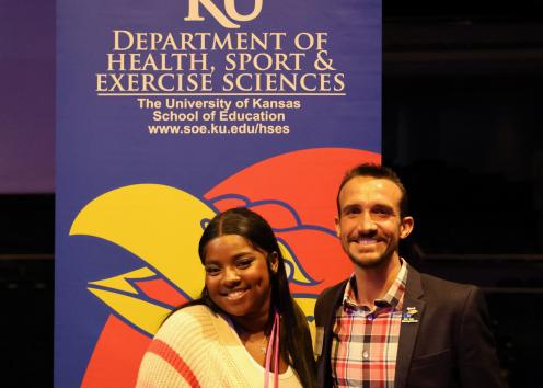 Janaye Ebo 2024 John McLendon Outstanding Student with Dr. Austin Bogina