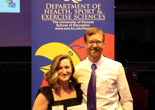 Samantha Richter 2024 Bret Hammig Exercise Physiology Award with Dr. Phil Gallagher