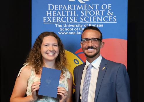 Taylor Zimmerman receives the Larry Heeb Recreation Honor Award