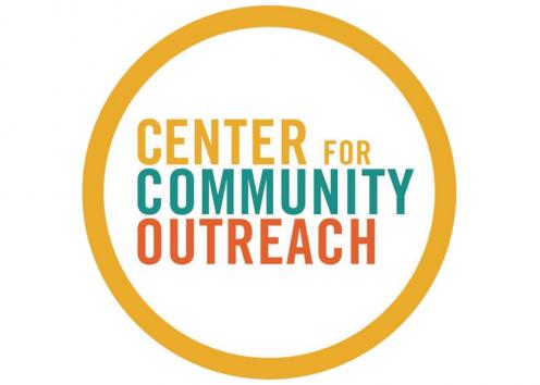 Center for Community Outreach logo with yellow circle and text within circle
